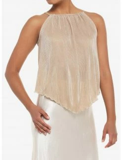 HER Champagne Handkerchief Halter Top