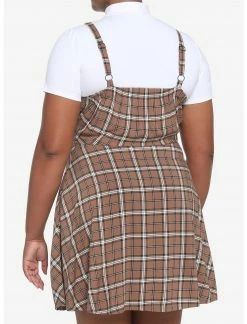 HUNIVERS Brown Plaid Twofer Dress Plus Size -Her Universe shop unnamed file 1239