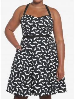 HUNIVERS Bats Retro Dress Plus Size