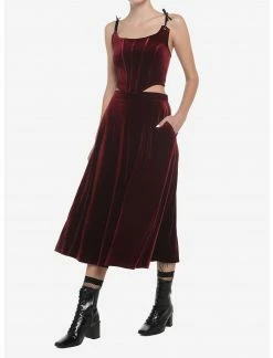 HUNIVERS Burgundy Velvet Maxi Skirt -Her Universe shop unnamed file 1347