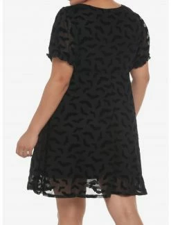 HUNIVERS Black Flocked Bats Babydoll Dress Plus Size -Her Universe shop unnamed file 1367