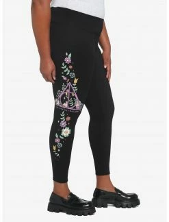 HUNIVERS Harry Potter Deathly Hallows Floral Leggings Plus Size -Her Universe shop unnamed file 1443
