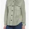 HER Sage Faux Suede Shacket