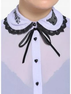 HUNIVERS Kuromi Lavender Sheer Woven Long-Sleeve Top Plus Size -Her Universe shop unnamed file 1647