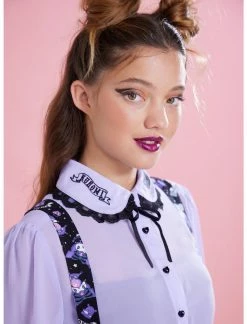 HUNIVERS Kuromi Lavender Sheer Woven Long-Sleeve Top -Her Universe shop unnamed file 1652