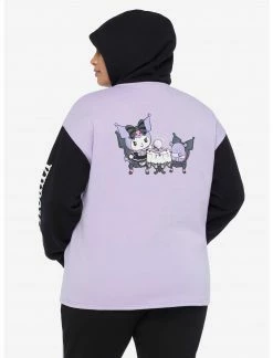 HUNIVERS Kuromi Fortune Teller Color-Block Skimmer Hoodie Plus Size -Her Universe shop unnamed file 1670