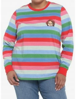 HUNIVERS Chucky Stripe Cosplay Long-Sleeve T-Shirt Plus Size