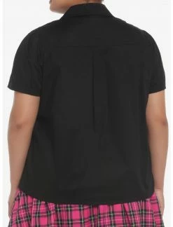 HUNIVERS Her Universe Disney Halloween Bat Wing Collar Woven Button-Up Plus Size -Her Universe shop unnamed file 1792