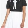 HUNIVERS Her Universe Disney Halloween Bat Wing Collar Woven Button-Up