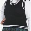 HUNIVERS Black & White Twofer Sweater Vest & Long-Sleeve Button-Up Plus Size