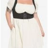 HUNIVERS Ivory Lace Ruffle Corset Dress Plus Size