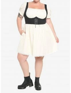 HUNIVERS Ivory Lace Ruffle Corset Dress Plus Size -Her Universe shop unnamed file 2013