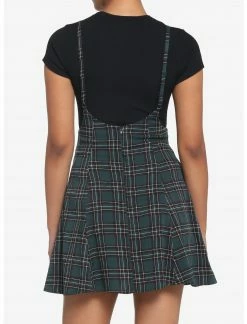 HUNIVERS Green Plaid High-Waisted Suspender Skirt -Her Universe shop unnamed file 2065