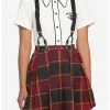 HUNIVERS Harry Potter Gryffindor Pleated Suspender Skirt