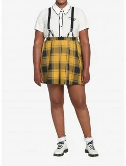 HUNIVERS Harry Potter Hufflepuff Pleated Suspender Skirt Plus Size -Her Universe shop unnamed file 2151