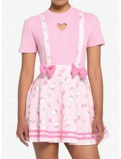 HUNIVERS Hello Kitty Puffy Bow Suspender Skirt
