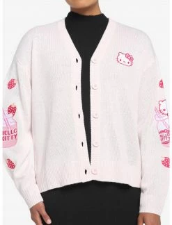 HUNIVERS Hello Kitty Strawberry Milk Skimmer Cardigan