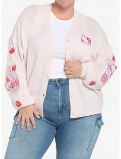 HUNIVERS Hello Kitty Strawberry Milk Skimmer Cardigan Plus Size