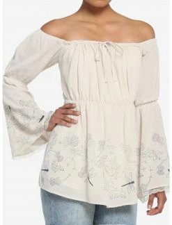 HUNIVERS Her Universe Outlander Dragonflies Off-The-Shoulder Top