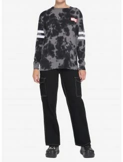 HUNIVERS Her Universe Marvel Logo Black Wash Long-Sleeve T-Shirt -Her Universe shop unnamed file 2377