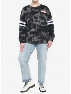 HUNIVERS Her Universe Marvel Logo Tie-Dye Athletic Jersey Plus Size -Her Universe shop unnamed file 2386