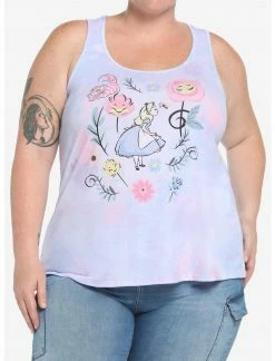 HUNIVERS Disney Alice In Wonderland Watercolor Tie-Dye Tank Top Plus Size