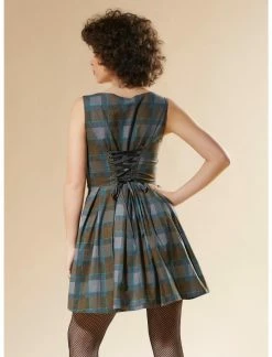 HUNIVERS Outlander Lace-Up Tartan Plaid Dress -Her Universe shop unnamed file 2551