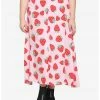 HUNIVERS Pink Strawberry Maxi Skirt Plus Size