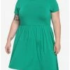 HUNIVERS Green Skater Dress Plus Size