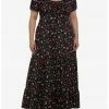 HER Mushrooms Allover Print Empire Waist Midi Dress Plus Size