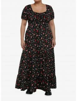HER Mushrooms Allover Print Empire Waist Midi Dress Plus Size