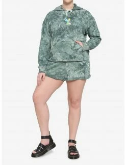 HUNIVERS Her Universe Disney Tinker Bell Green Tie-Dye Soft Shorts Plus Size -Her Universe shop unnamed file 2685