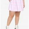HUNIVERS Pink Plaid Skirt Plus Size