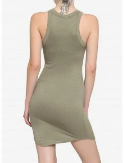 ALMOST Olive High Neck Ribbed Bodycon Dress -Her Universe shop unnamed file 2845
