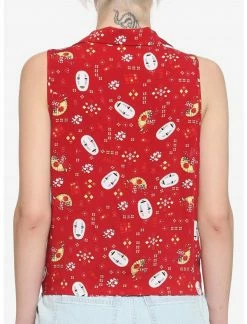 HUNIVERS Her Universe Studio Ghibli Spirited Away No-Face Tie-Front Woven Tank Top -Her Universe shop unnamed file 2848