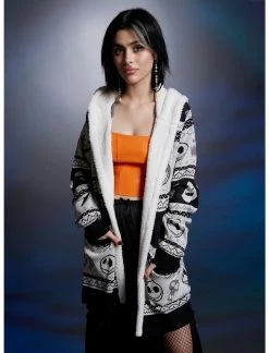 HUNIVERS The Nightmare Before Christmas Fair Isle Sherpa Cardigan