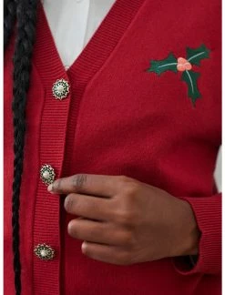 HUNIVERS Her Universe Holiday Retro Mistletoe Skimmer Cardigan -Her Universe shop unnamed file 382