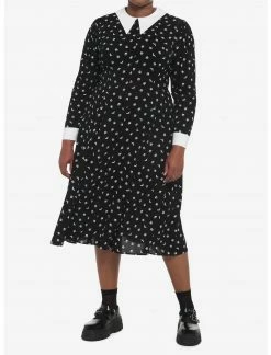 HUNIVERS Wednesday Icons Collar Long-Sleeve Dress Plus Size -Her Universe shop unnamed file 424