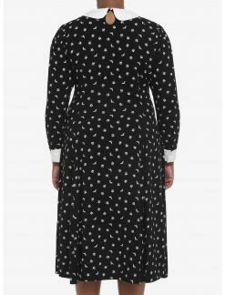 HUNIVERS Wednesday Icons Collar Long-Sleeve Dress Plus Size -Her Universe shop unnamed file 425