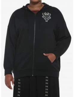 HUNIVERS Wednesday Darkness Friend Oversized Hoodie Plus Size