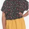 HER Mushroom Allover Print Woven Button-Up Plus Size