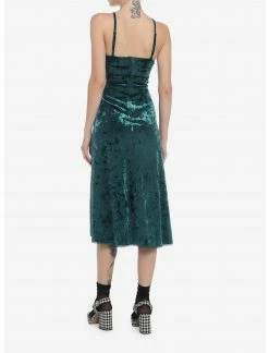 HUNIVERS Green Velvet Midi Slip Dress -Her Universe shop unnamed file 497