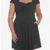 HUNIVERS Black Retro Sweetheart Dress Plus Size