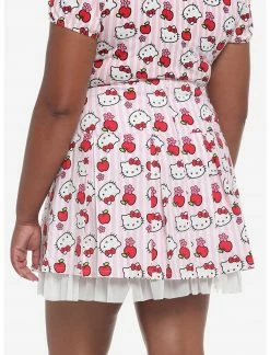 HUNIVERS Hello Kitty Apple Stripe Pleated Skirt Plus Size -Her Universe shop unnamed file 569