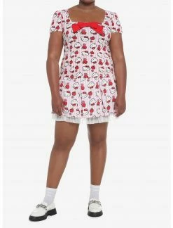 HUNIVERS Hello Kitty Apple Stripe Pleated Skirt Plus Size -Her Universe shop unnamed file 570