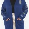HUNIVERS Her Universe Doctor Who Icon Embroidered Open Cardigan Plus Size