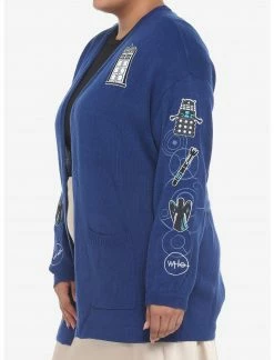 HUNIVERS Her Universe Doctor Who Icon Embroidered Open Cardigan Plus Size -Her Universe shop unnamed file 592