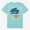 OURUNVRS Our Universe Disney Aladdin Floral Lamp Embroidered T-Shirt