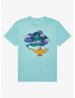 OURUNVRS Our Universe Disney Aladdin Floral Lamp Embroidered T-Shirt