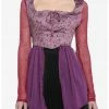 HUNIVERS Her Universe Disney Hocus Pocus Sarah Peplum Long-Sleeve Top